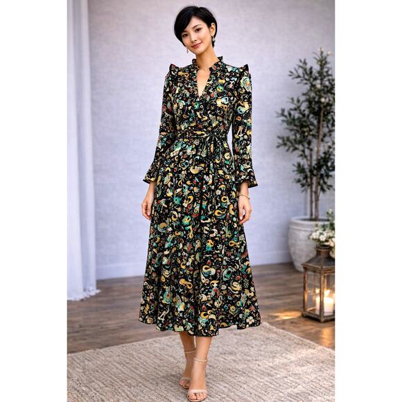 Zadig & Voltaire Dresses & Skirts - Zadig & Voltaire Rosier Circus Print Dress Midi Multi XS